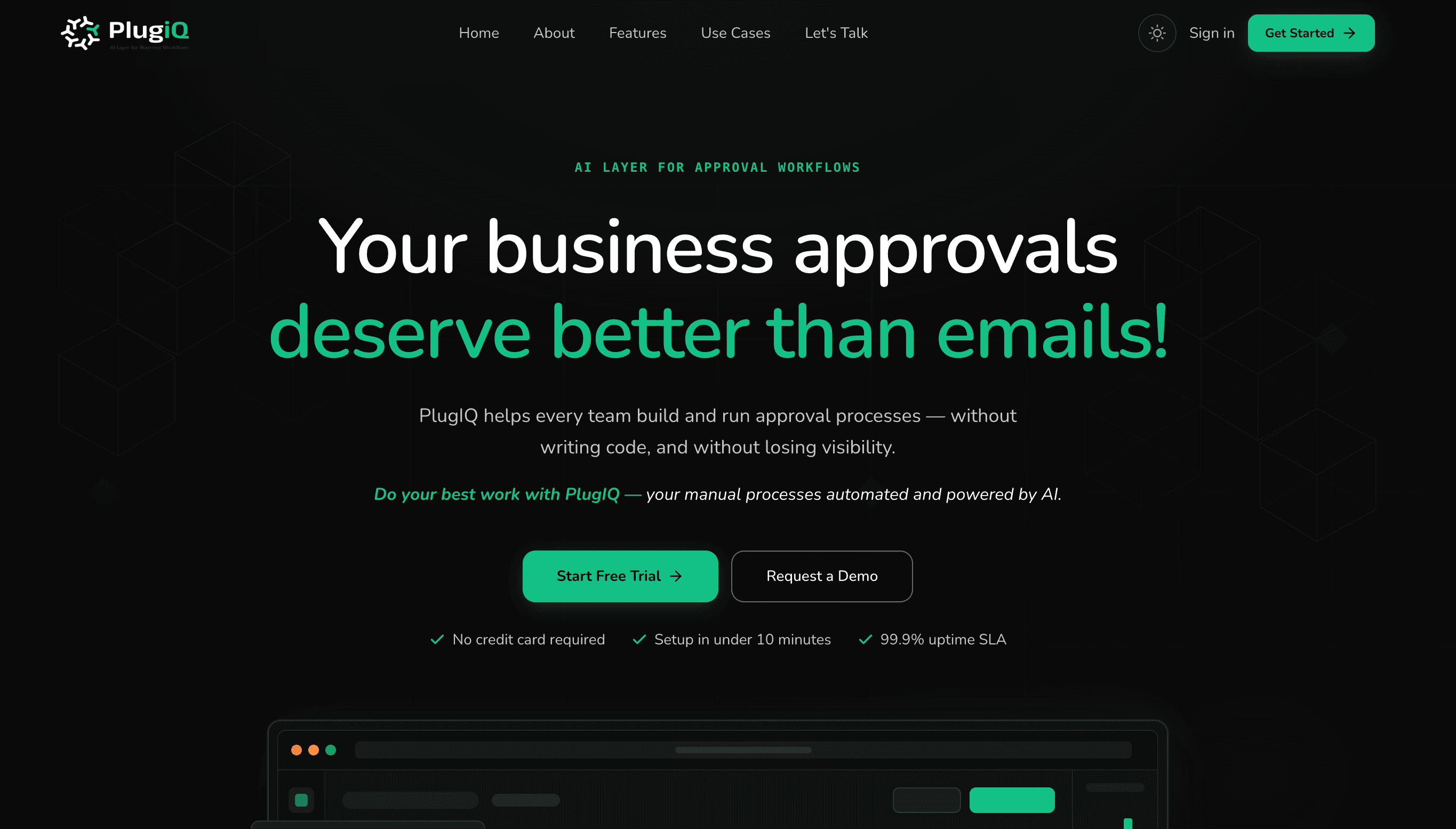 Plug workflow builder interface