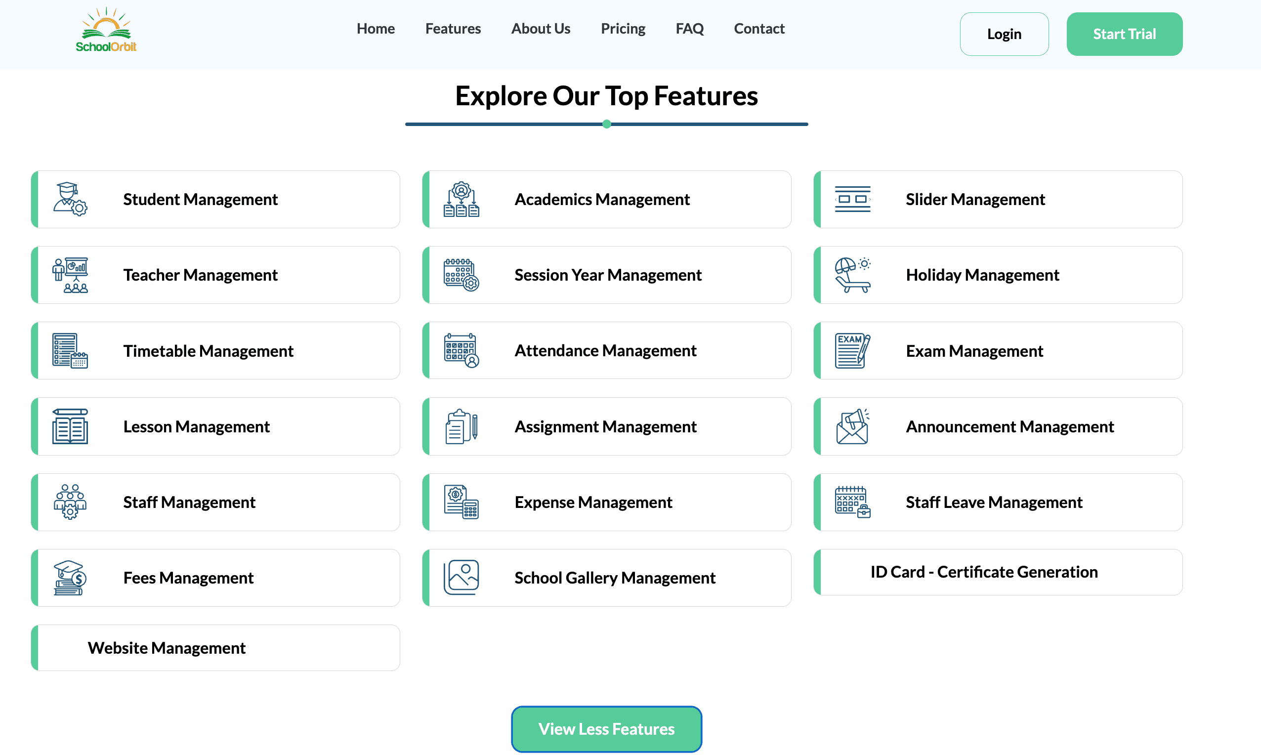 SchoolOrbit school management dashboard