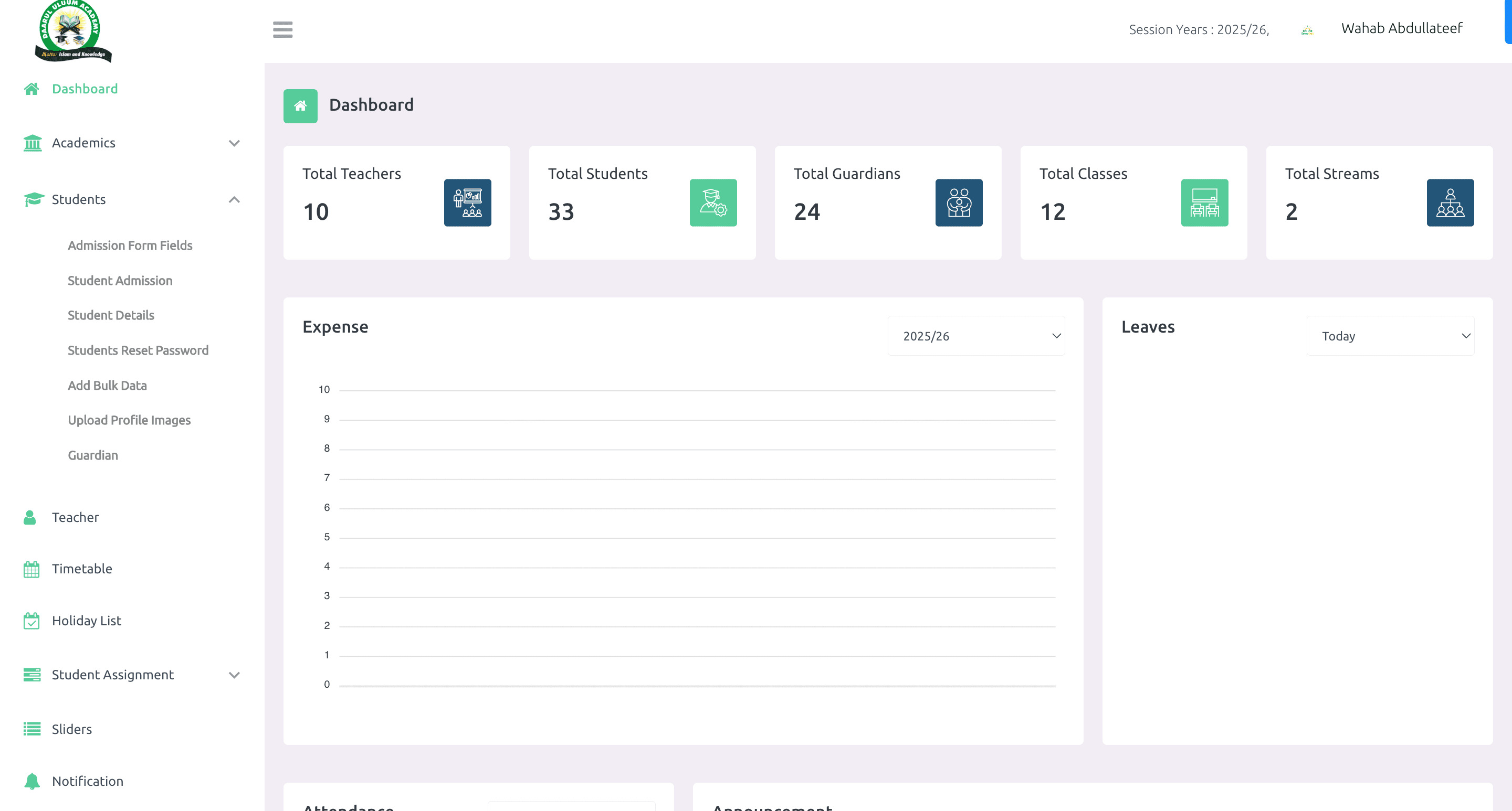 SchoolOrbit school management dashboard
