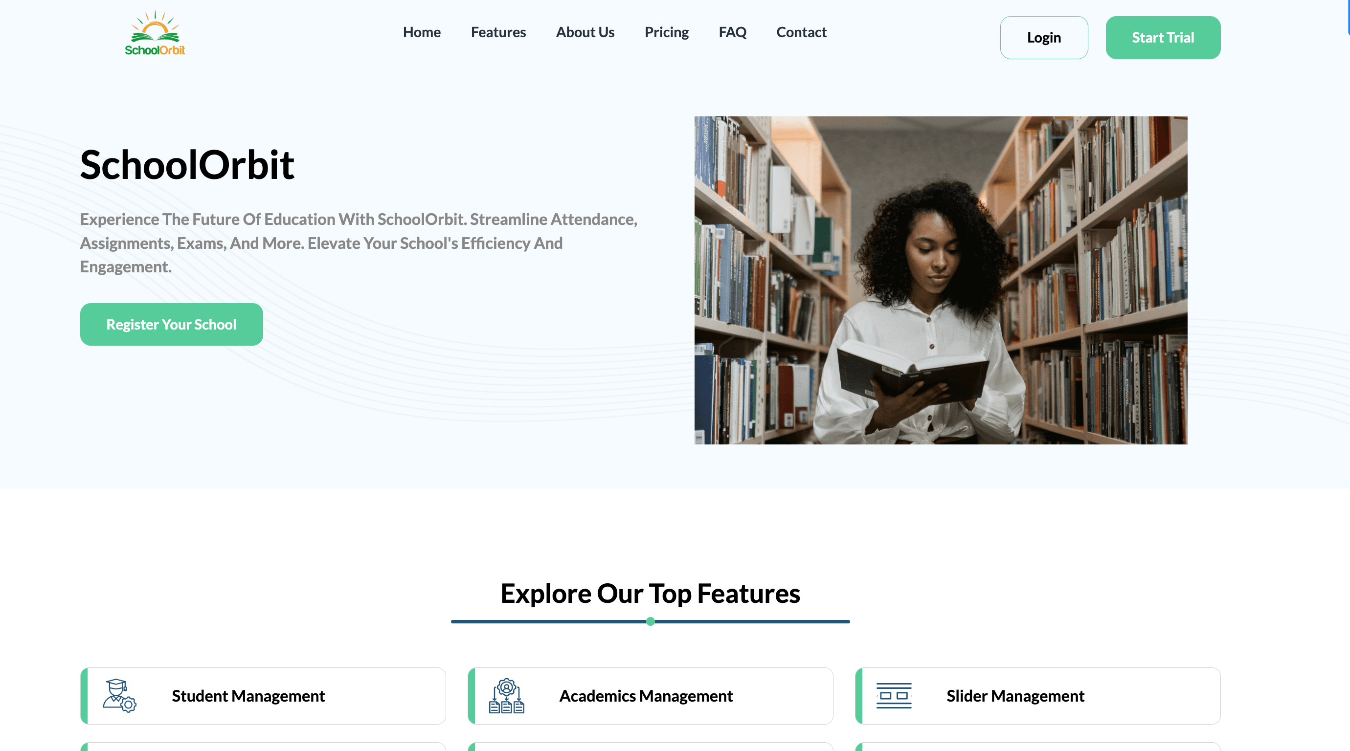 SchoolOrbit school management dashboard